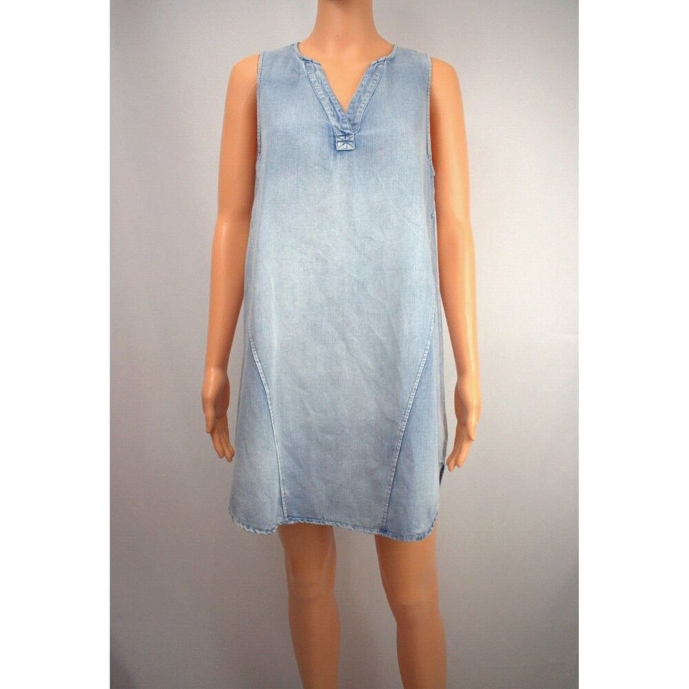 Vintage Chambray Tunic Dress Womens M Athleisure Gorpcore Granola Girl Lagenlook